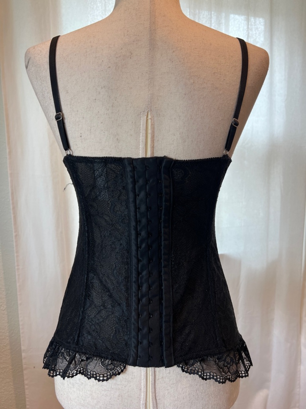 Frederick's of Hollywood Black Lace Bustier Chemise - Picture 4 of 8